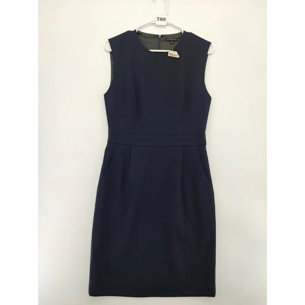 Theory Women’s Navy Blue Sheath Dress Size 6